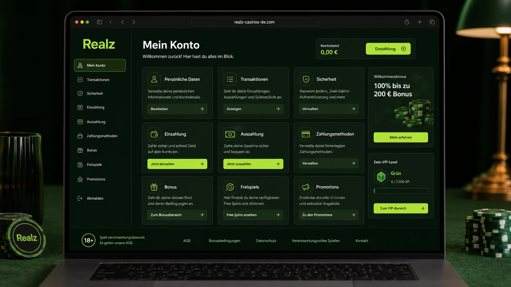Was kann ich nach dem Login tun?