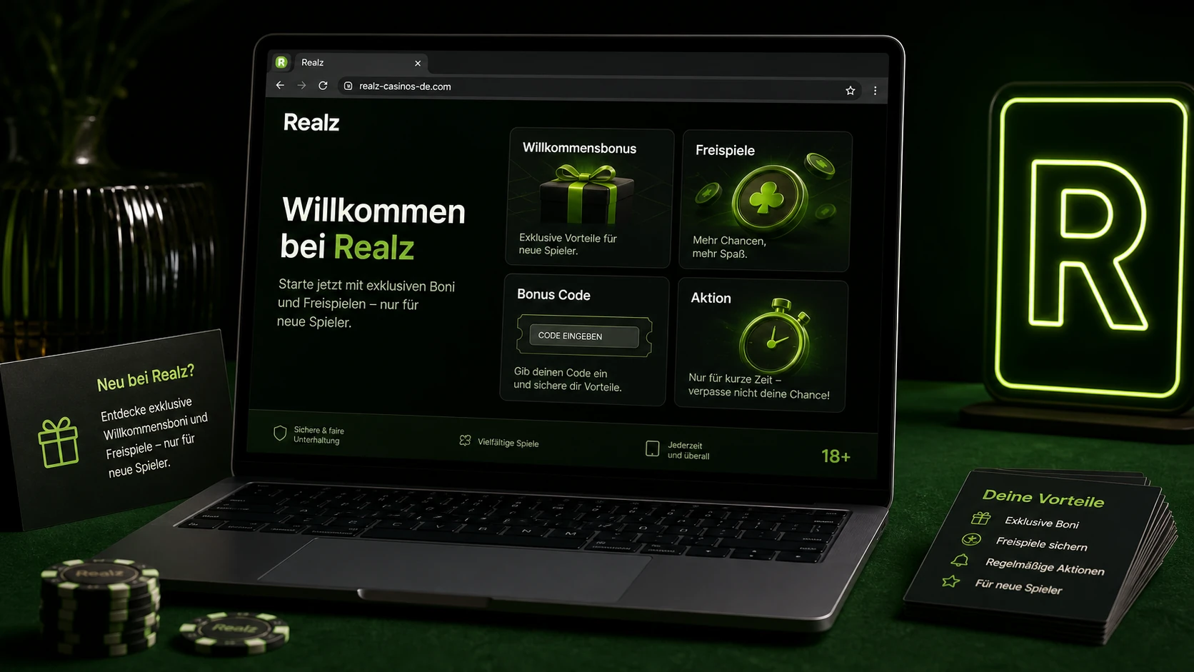 Realz Casino Bonus für neue Spieler