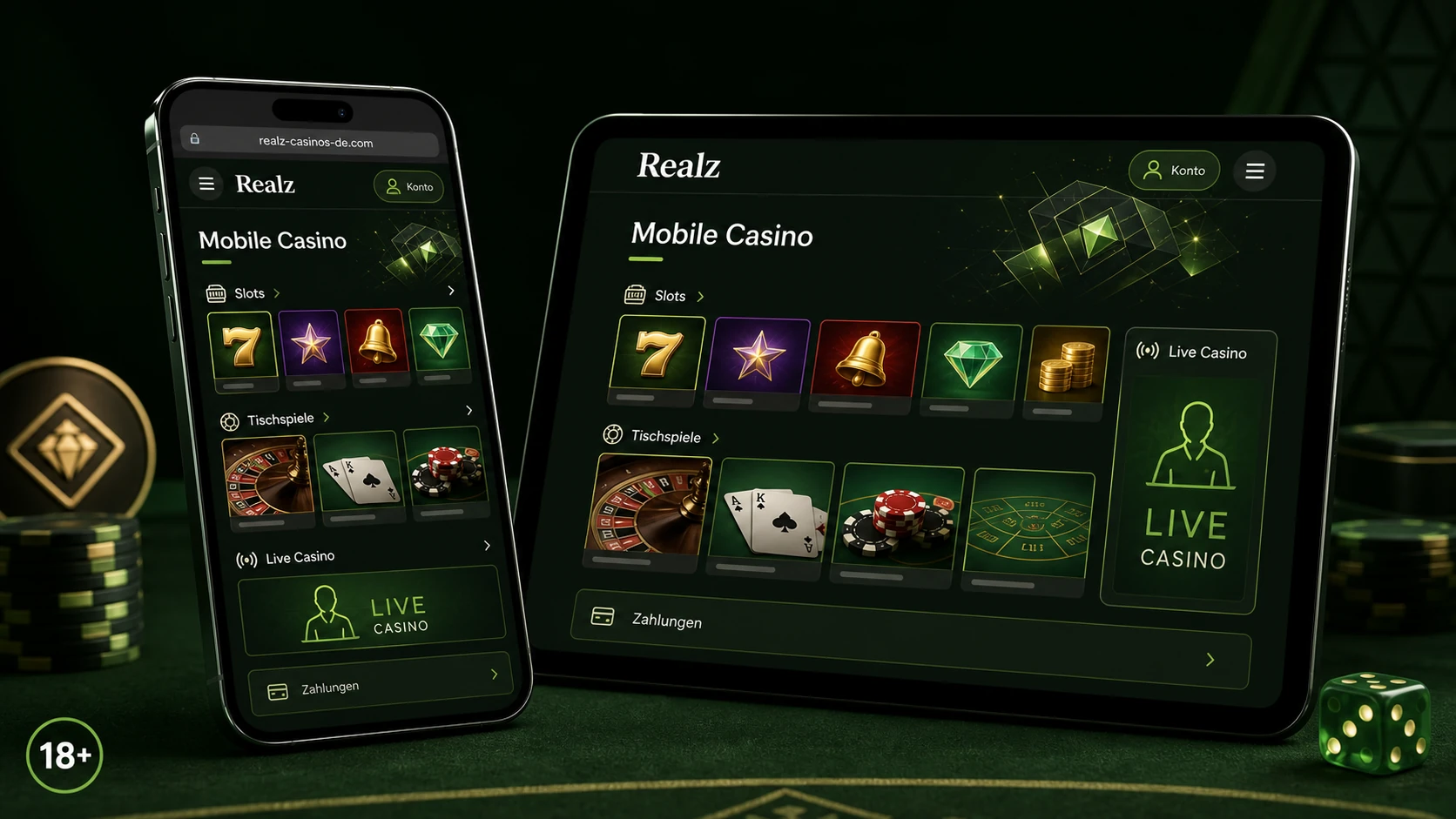 Mobile Casino auf Smartphone und Tablet