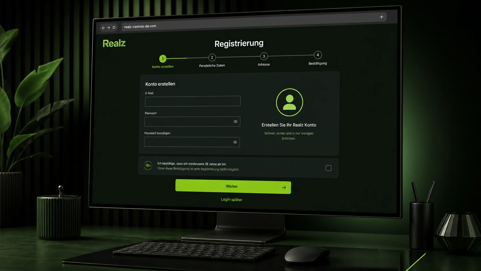 So funktioniert die Realz Casino Registrierung